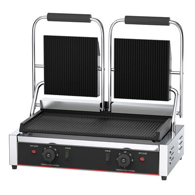 565x370x190mm 전기 콘택트 그릴 온 BBQ 플레이트 모든 갈래가 있는 이중 플레이트 파니니 그릴