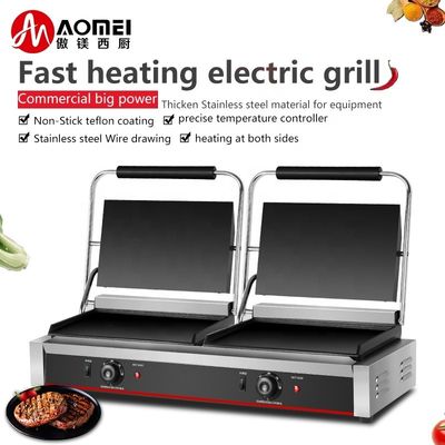 2in1 완전 평면 듀플 플레이트 파니니 샌드위치 프레스 전기 콘택트 그릴