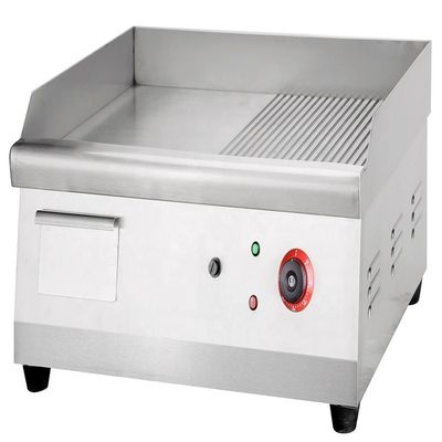 2.5KW 스테인리스 스틸 전기 접촉 그릴 반 자라는 카운터 톱 그릴