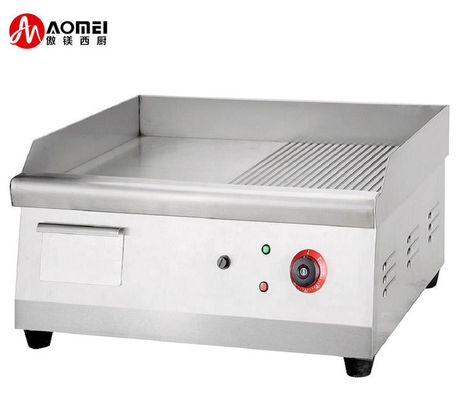 2.5KW 스테인리스 스틸 전기 접촉 그릴 반 자라는 카운터 톱 그릴