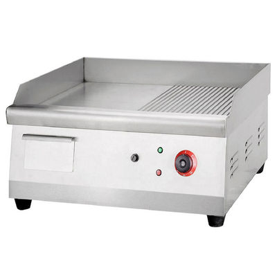 2.5KW 스테인리스 스틸 전기 접촉 그릴 반 자라는 카운터 톱 그릴