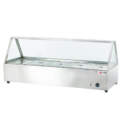 호텔 뷔페 음식 장비 스테인레스 스틸 유리 덮개 전기 음식용 Bain Marie