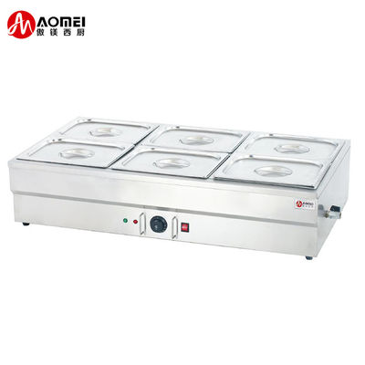 호텔 뷔페 음식 장비 스테인레스 스틸 유리 덮개 전기 음식용 Bain Marie