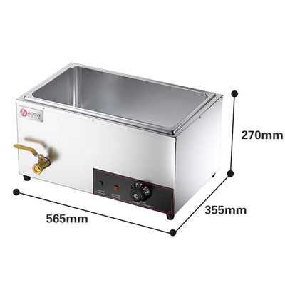 호텔 뷔페 음식 장비 스테인레스 스틸 유리 덮개 전기 음식용 Bain Marie