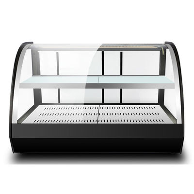 1200x530x580mm 검은 구부러진 유리 음식 디스플레이 가열기