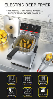 상업용 전기 딥 프라이어 3000W 1 탱크 1 바구니 레스토랑에 적합합니다
