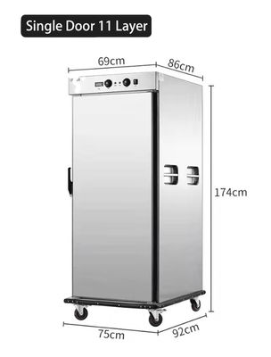 120mm 계층 높이 스테인레스 스틸 모바일 음식 온도 트롤레 뱅케이트 및 상업용