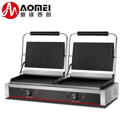 220V 스테인리스 스틸 덩어리 패니니 그릴 샌드위치 햄버거 샌드위치 프레스