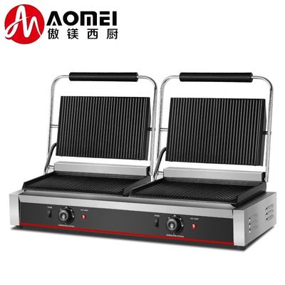 220V 스테인리스 스틸 덩어리 패니니 그릴 샌드위치 햄버거 샌드위치 프레스