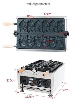 한국식 생선 케이크 상업용 전기 태야키 와플 메이커 18kg 스테인레스 스틸