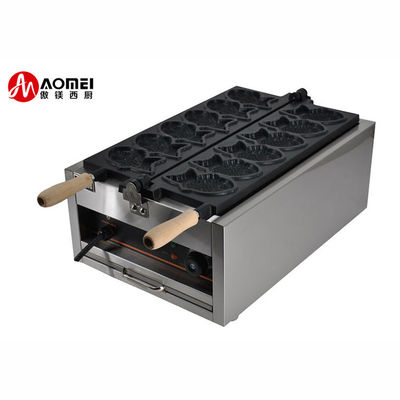 스탠레스 스틸 Taiyaki 제조 기계 간식 장비와 128x8x78mm 생선 크기
