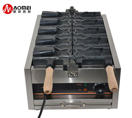 스탠레스 스틸 Taiyaki 제조 기계 간식 장비와 128x8x78mm 생선 크기