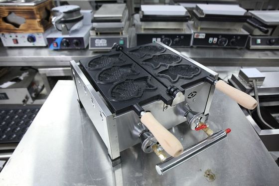 태야키 제조 기계 6 PCS 생선 태야키 LPG 타입 생선 와플 메이커 470x380x210mm
