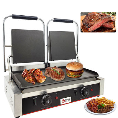 상업용 주방 비 스틱 전기 Cast Iron 3600W 전력을 가진 Panini 접촉 그릴