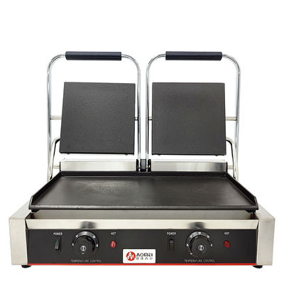 상업용 주방 비 스틱 전기 Cast Iron 3600W 전력을 가진 Panini 접촉 그릴