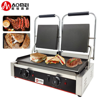 상업용 주방 비 스틱 전기 Cast Iron 3600W 전력을 가진 Panini 접촉 그릴