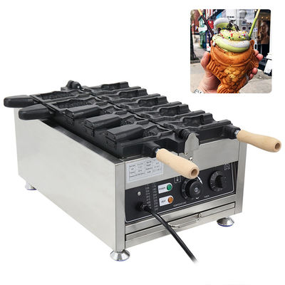 220v 전기 5 pcs 오픈 입 생선 모양 와플 메이커 타이야키 기계 375*700*290