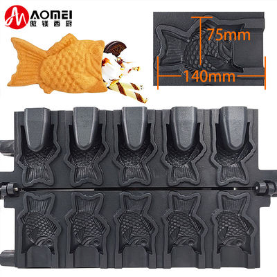 220v 전기 5 pcs 오픈 입 생선 모양 와플 메이커 타이야키 기계 375*700*290