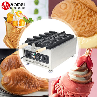220v 전기 5 pcs 오픈 입 생선 모양 와플 메이커 타이야키 기계 375*700*290