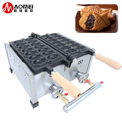 8.15 KG 반착력 14pcs 작은 물고기 모양 웨이플 메이커 스테인리스 스틸 타이야키 가스 기계