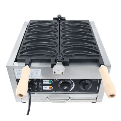전압 220V/110V 와플 메이커 바나나 모양 1800W 전기 와플 머신 10PCS