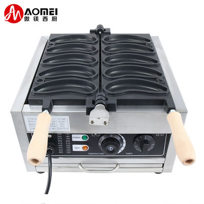 전압 220V/110V 와플 메이커 바나나 모양 1800W 전기 와플 머신 10PCS