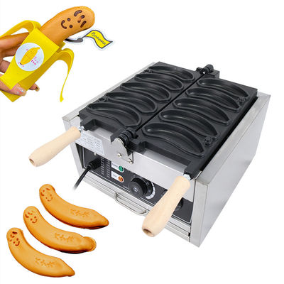 전압 220V/110V 와플 메이커 바나나 모양 1800W 전기 와플 머신 10PCS