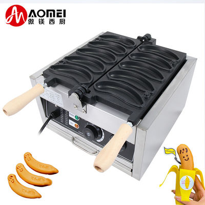 전압 220V/110V 와플 메이커 바나나 모양 1800W 전기 와플 머신 10PCS