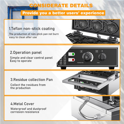 220V 생선 모양 간식 와플 메이커